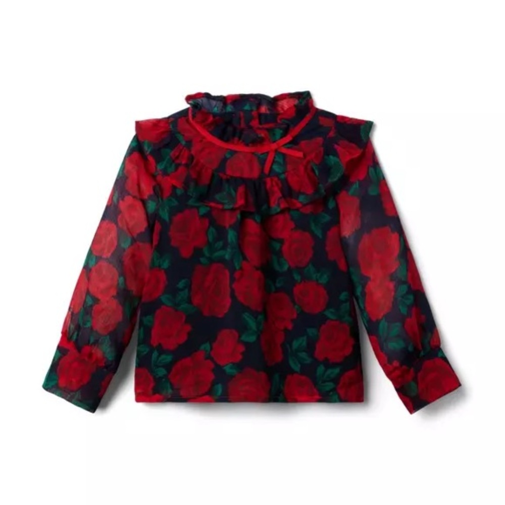 Janie & Jack- toddle girl Rose Ruffle Chiffon Top